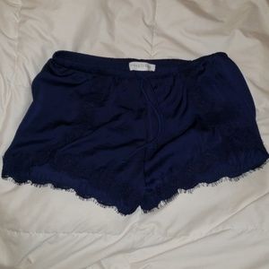 Satin navy shorts